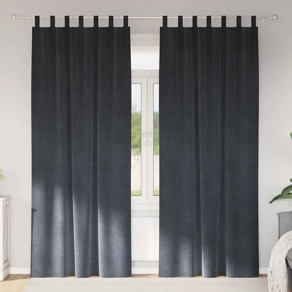 Offerta 2 Tende Velluto Grigio Chiaro 140x225 cm - Qualità 2025