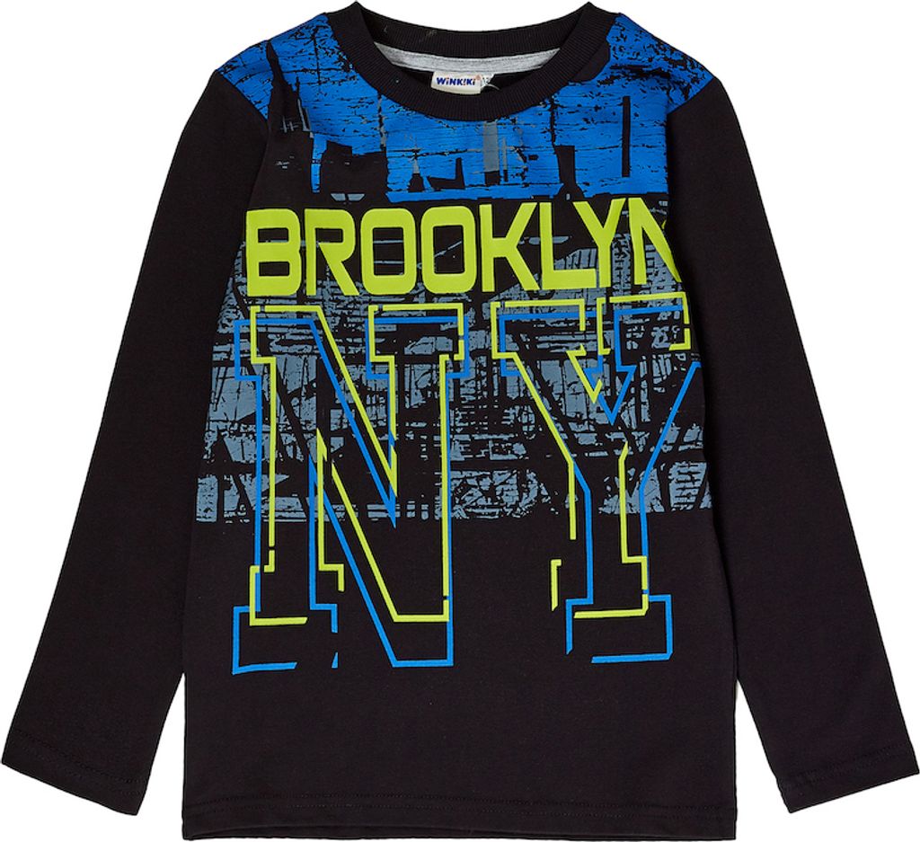 Jungen-T-Shirt langärmlig Brooklyn - Schwarz - 152