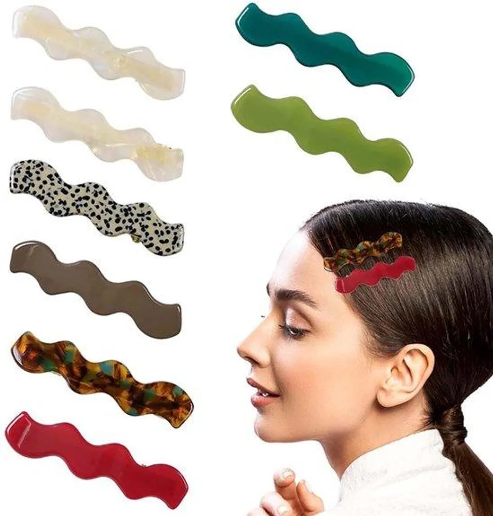 Barrettes acryliques dorées lot de 8 pièces robustes et élégantes