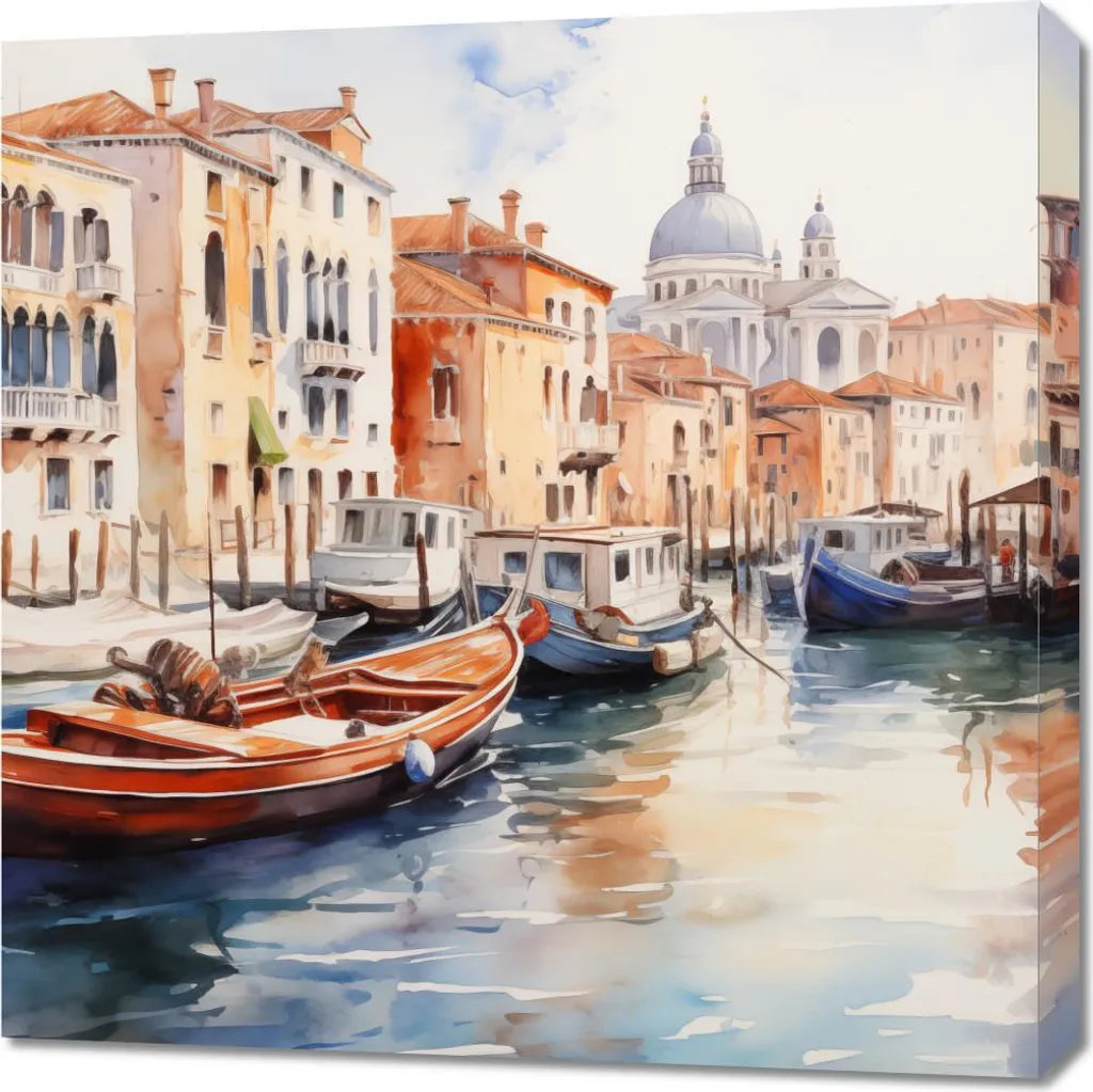 Grand Tableau Carré 70 x 70 cm - Impression Venise sans Reflet