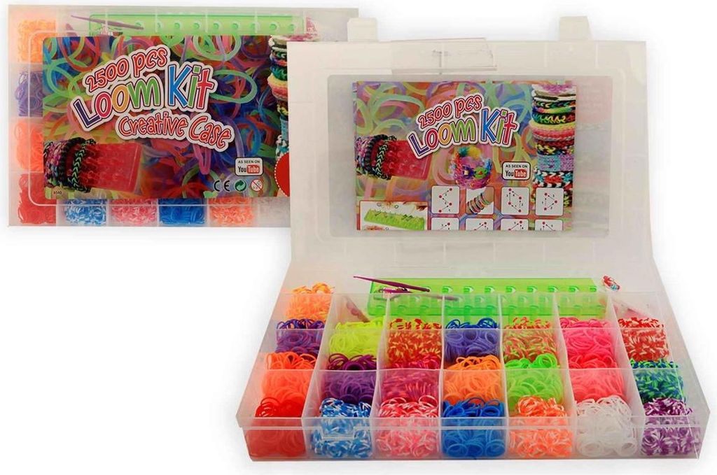Loom-Band-Set 2500 Stück in Kunststoffbox