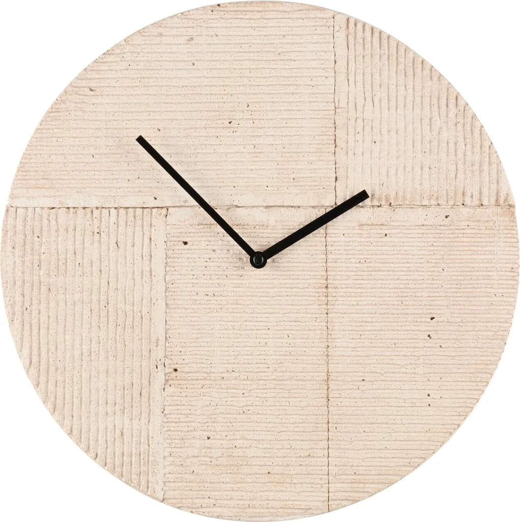 Horloge en ciment ALEX Ø 36,5 cm - Pendule murale grise design minéral