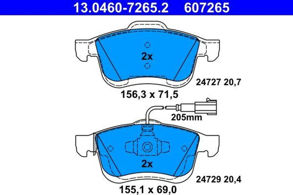 Plaquettes de Frein ATE OE 77365796 Haute Résistance pour Combo