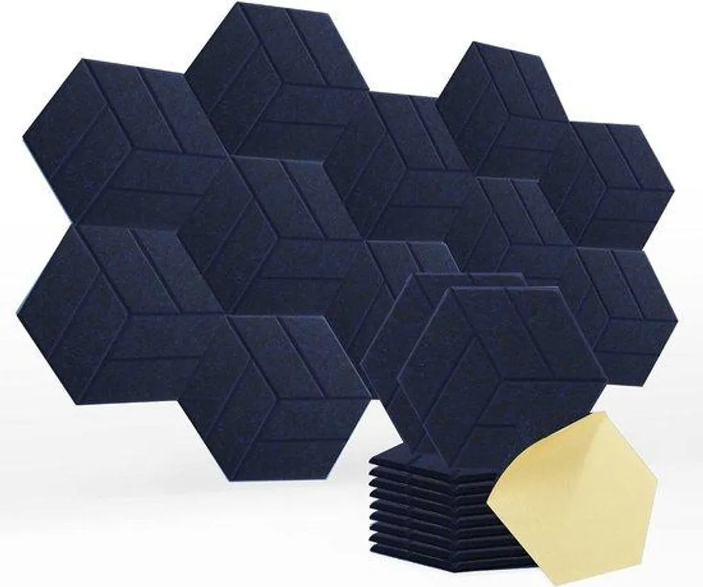 Panneau phonique autocollant haute densité lot de 12, mousse ignifugée