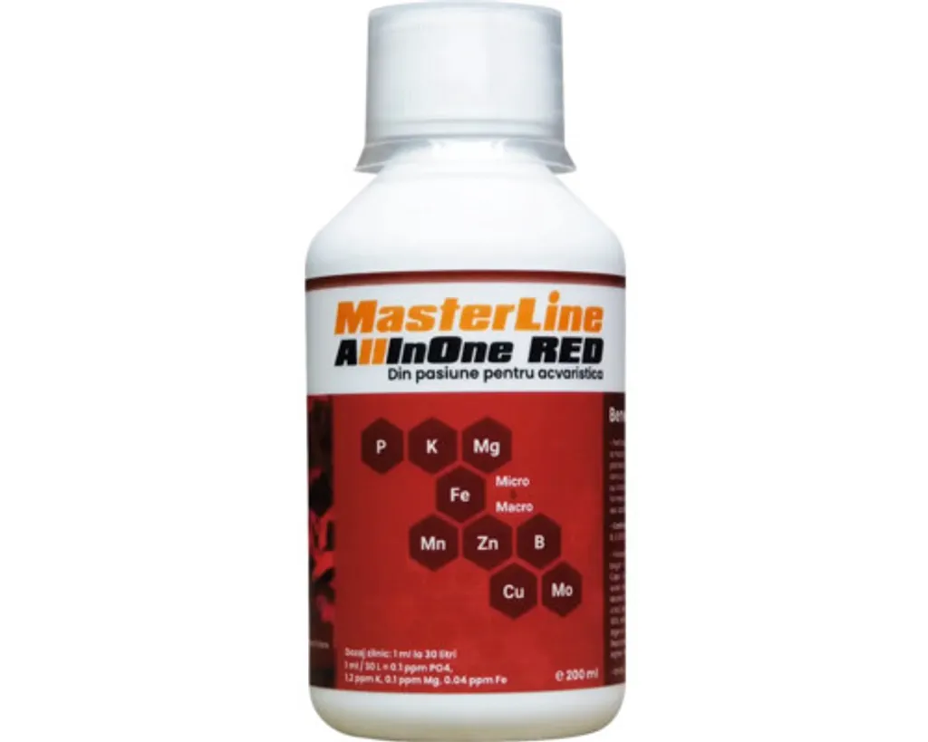 MasterLine All In One Red 200ml - Nutrizione Avanzata per Acquascaping