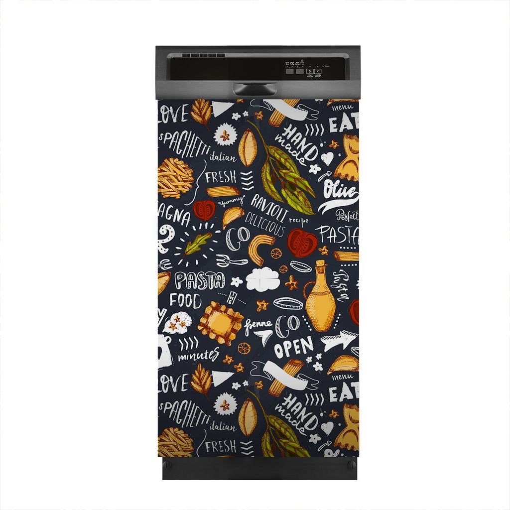 Magnete Dekorative 45x80 cm Küche Magnetmatte Spülmaschine - Italienische Nudeln Muster