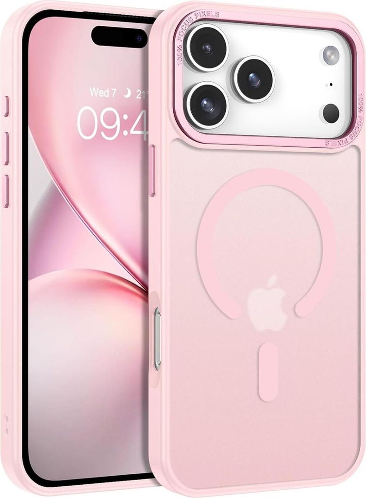 Handyhülle für iPhone 17 Pro Hülle MagSafe kompatibel mit Metall Kamerarahmen Magnet Case TPU Kantenschutz