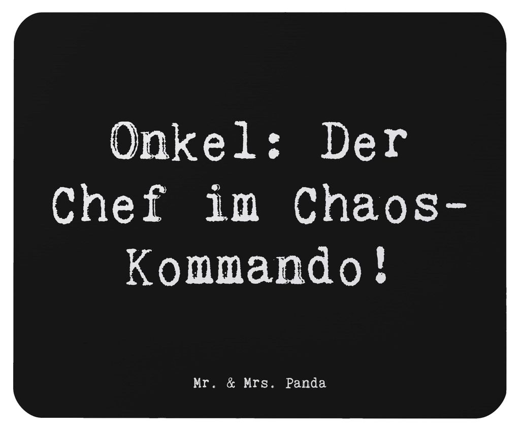Mr. & Mrs. Panda Mouse Pad Spruch Onkel Chef - Schwarz - Geschenk, Mousepad, herzerwärmende Sprüche, Spaß, Freude, Familie, laptop, mauspad, Jub...