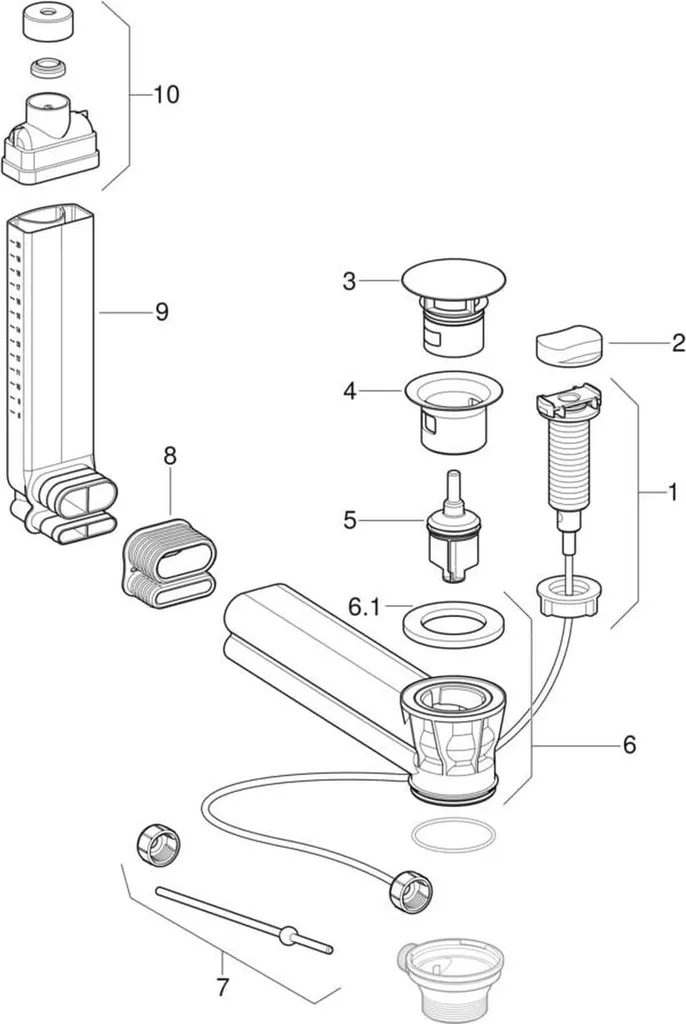 Geberit 152018 WT CLOU Mécanisme à levier robuste pour vasque design