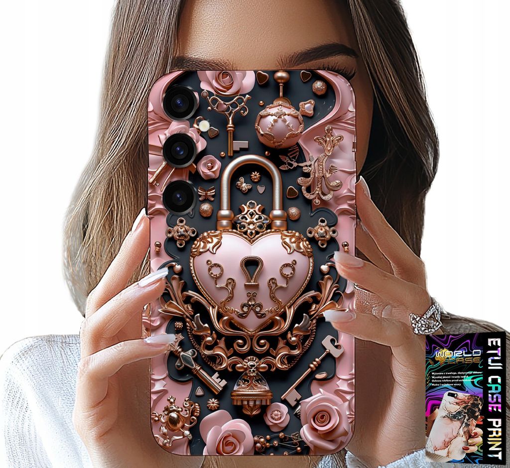 Etui Für Samsung Galaxy A05S - Feminine, Trendige Designs, Vorhängeschloss Herz Rose