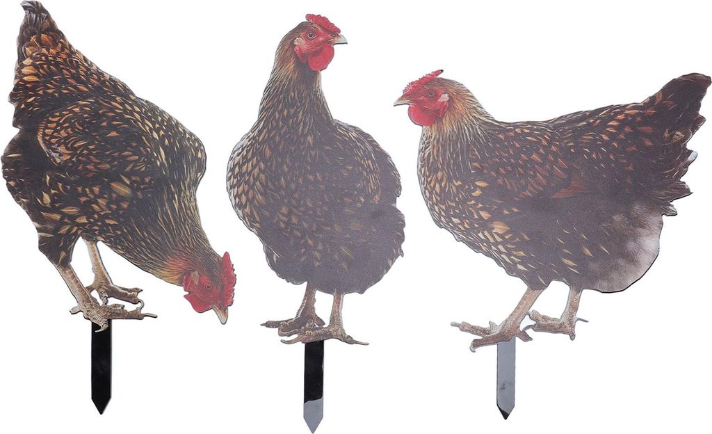 3pcs Rooster Garden Stake Acryl bunte lebensee wetterabsichtige Hühnerhof -Statue -Dekoration für den Rasen im Hinterhof im Freien