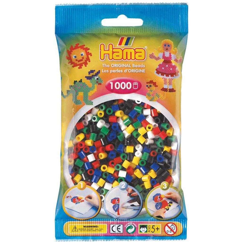 Hama 207-66 Perlen-Btl. 1000 Stck., Farbmix (6 Far