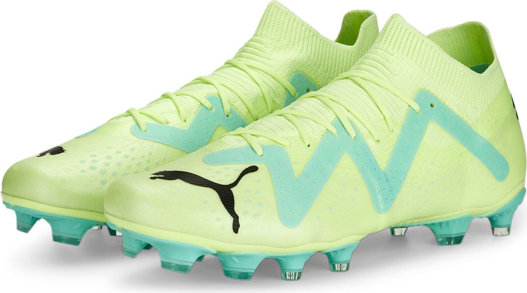Puma FUTURE MATCH FG/AG Fußballschuhe Herren neongelb schwarz peppermint Gr 47
