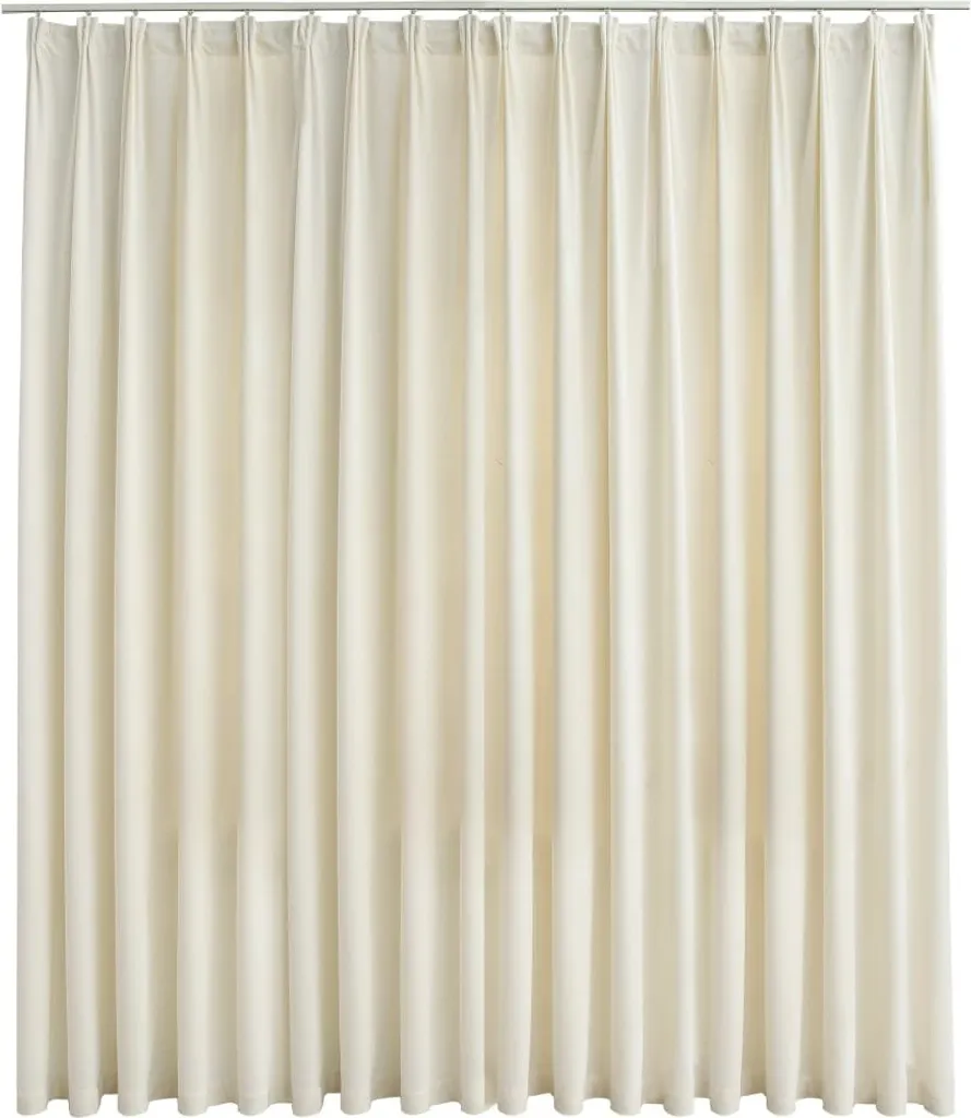 Tenda oscurante con ganci in velluto crema 290 x 245 cm