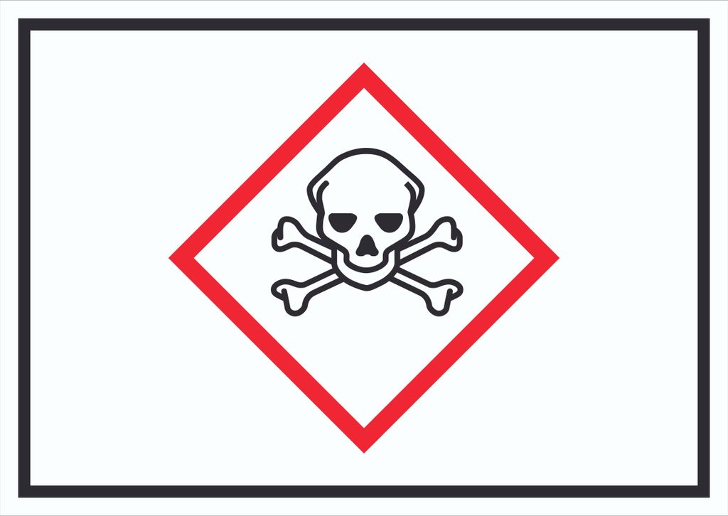 Schild akut toxisch Symbol Toxizität Totenkopf A2 (420x594mm)