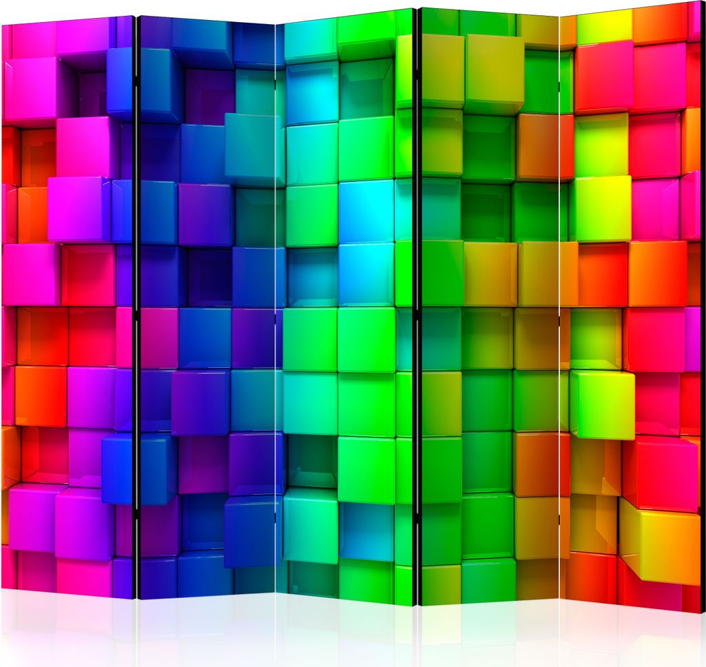 Neuheit! Dekorativer Paravent Raumteiler Trennwand Foto-Paravent Spanische Wand XXL 3D bunt 225x172 cm f-A-0350-z-c