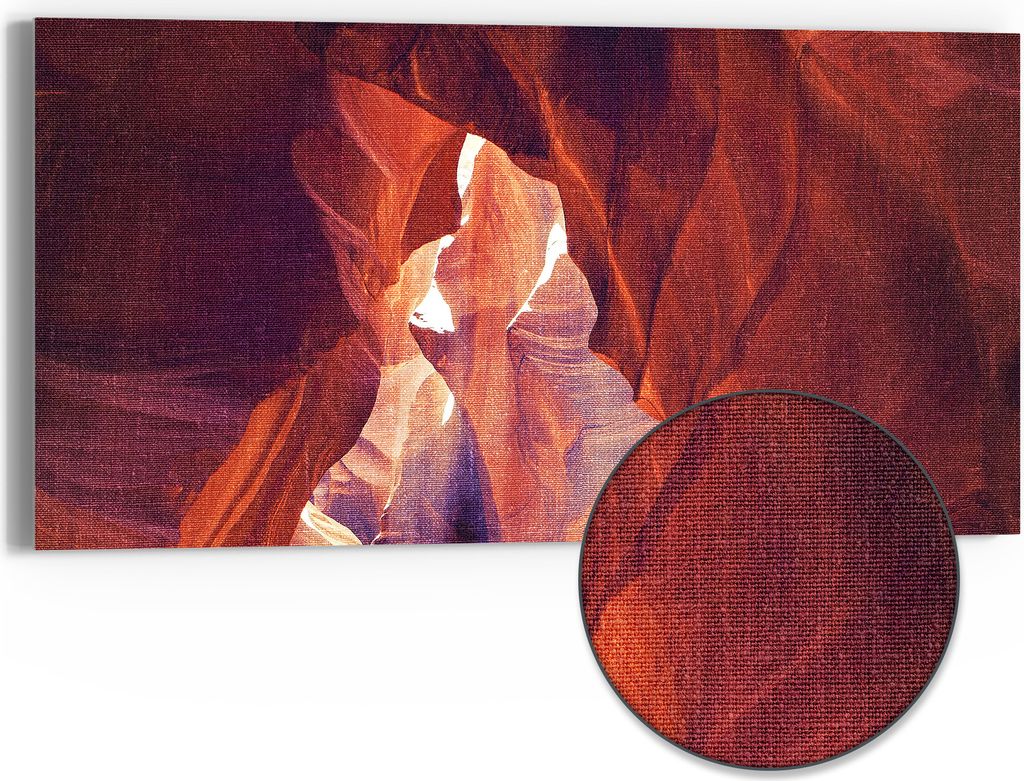 DEQORI Hybrid Leinwand Bild 60x30 cm 'Zauber des Canyons' Wandbild Glas flach modern