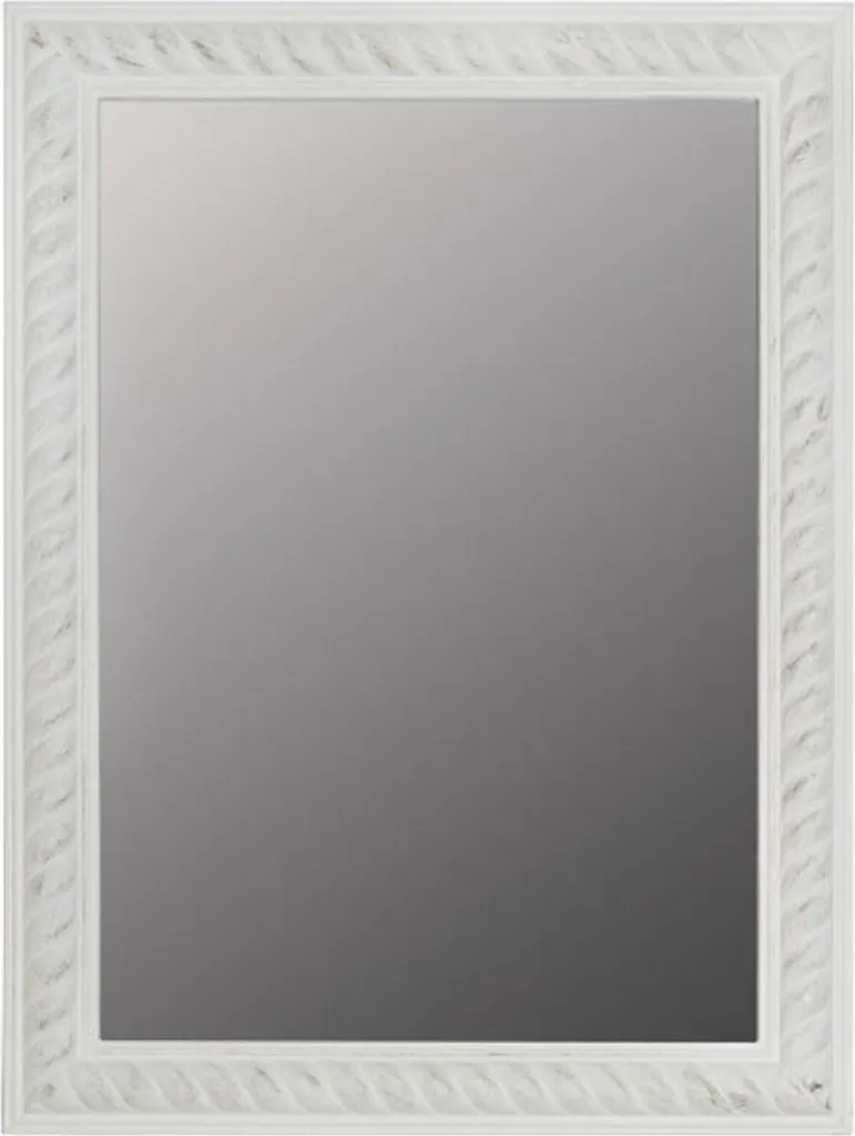 Miroir baroque blanc antique et doré 62x82 cm avec cadre orné sculpté