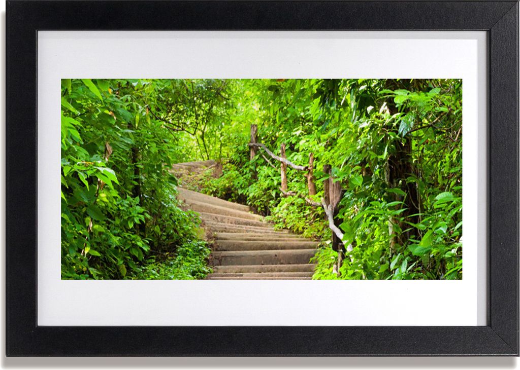 Bild 30x20 MDF-Rahmen Wandkunst Treppen Natur