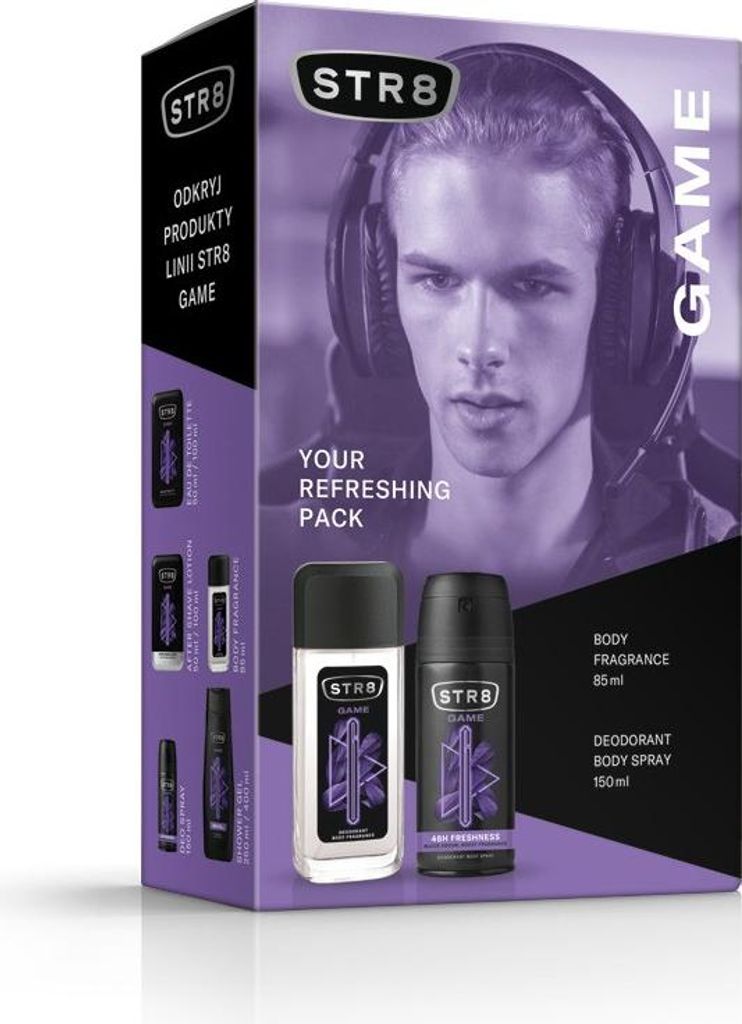 STR 8 Spiele-Geschenkset (Natürliches Deodorant-Spray 85 ml + Deo-Spray 150 ml)