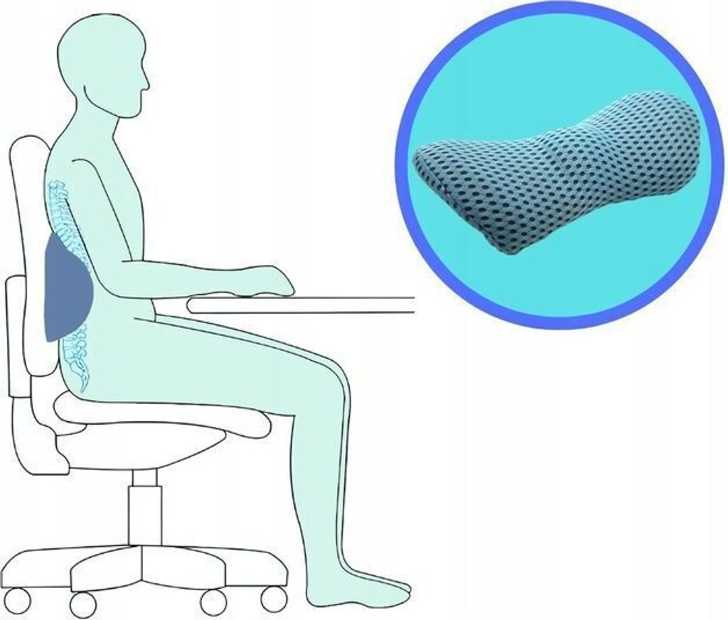 Orthopädisches Lendenkissen aus Memory Foam BLAU - Produktbild 12