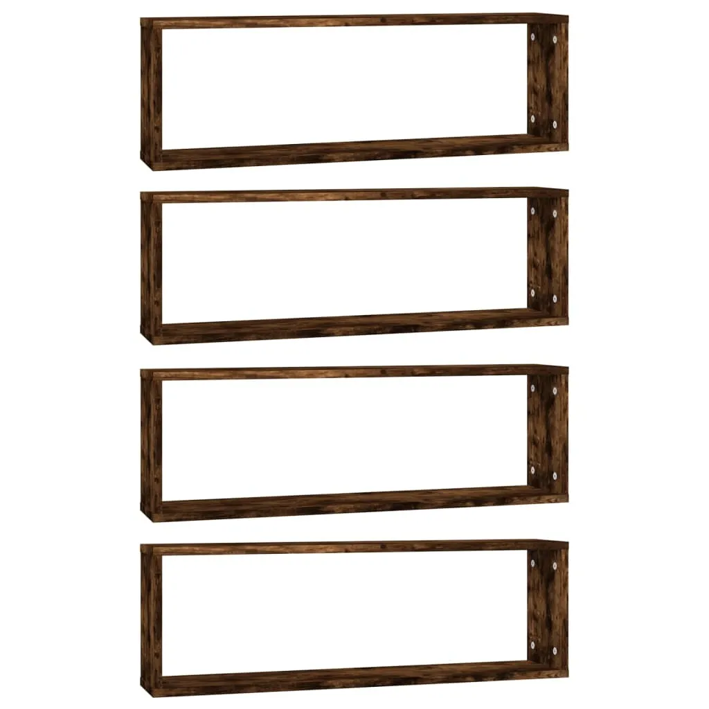Offerta 4 Mensole vidaXL Rovere Fumé 80x15 cm | Qualità e Prezzo