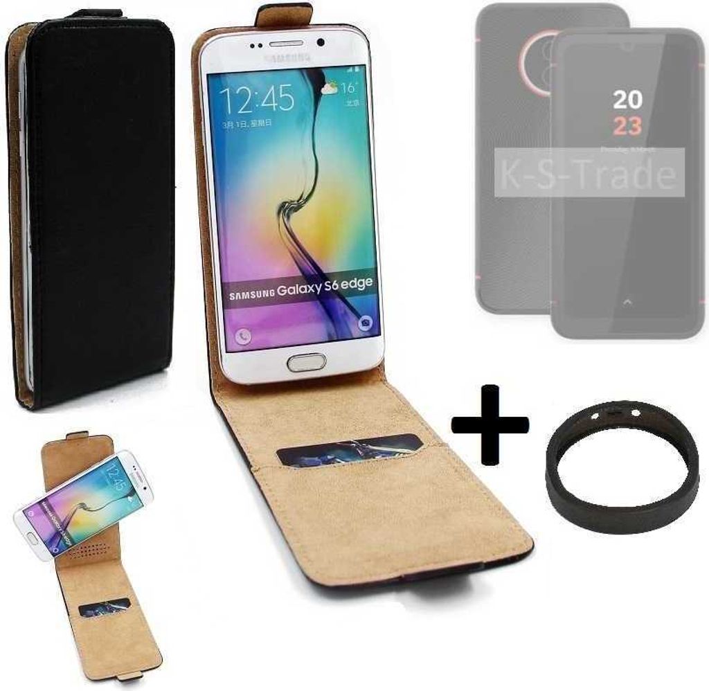 K-S-Trade TOP SET Handyhülle kompatibel mit Volla Phone X23 360° Flipstyle Schutzhülle Smartphone Tasche schwarz + TPU Bumper, Case Hülle Flip
