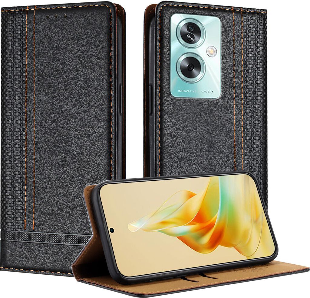 Handyhülle für OPPO A79 5G Leder Flip Klappbare Schutzhülle Produktbild 