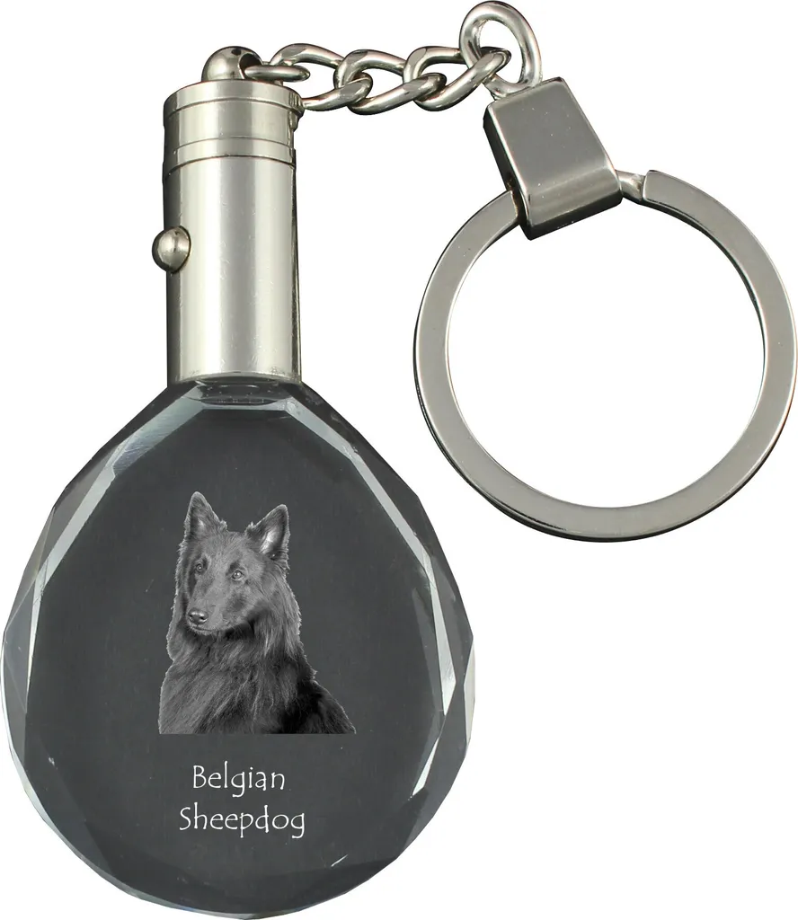 Ciondolo Memoria Pastore Belga Tervueren | Cristallo Art-Dog Regalo Cuore