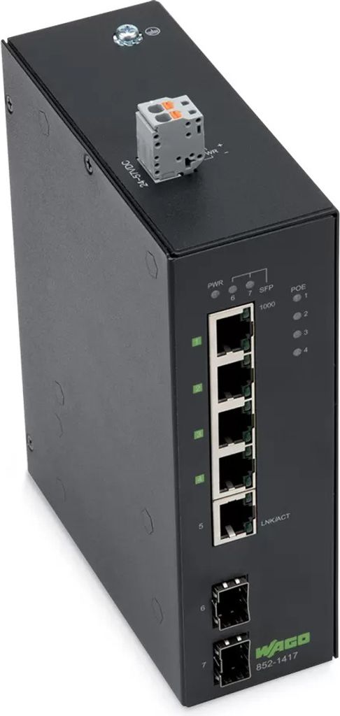WAGO Industrial-Eco-Switch 5Ports1000Base-T SX/LX 852-1417 - Switch - 1 Gbps