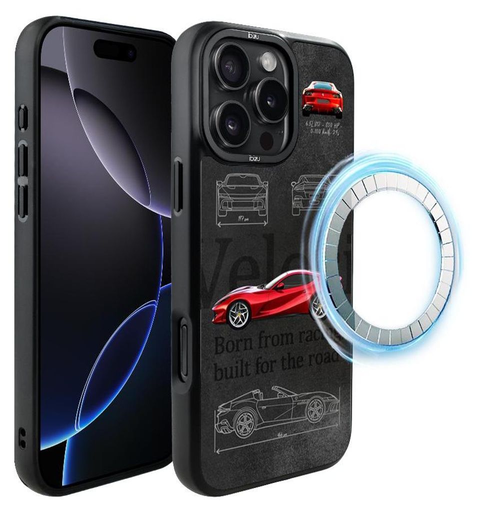 Schutzhülle für das iPhone 16 Pro, MagSafe-kompatibel, mattschwarze Seiten, Modell 812 Superfast