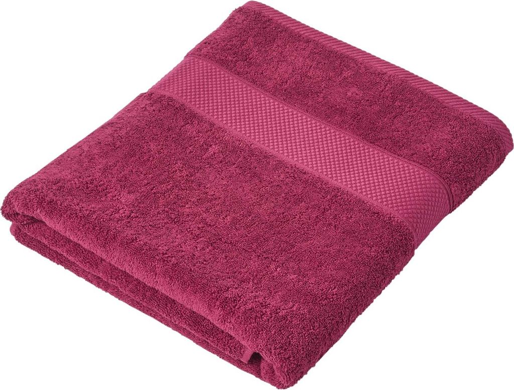 HOMESCAPES Badetuch aus 100% türkischer Baumwolle 500g/m² Badelaken 100x150cm - dunkelrot