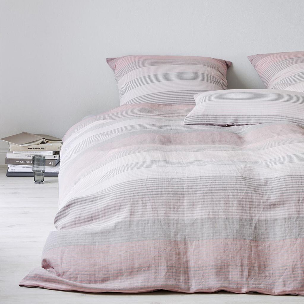 elegante Halbleinen Kissenbezug einzeln Fjord Farbe Beere Größe 80x80