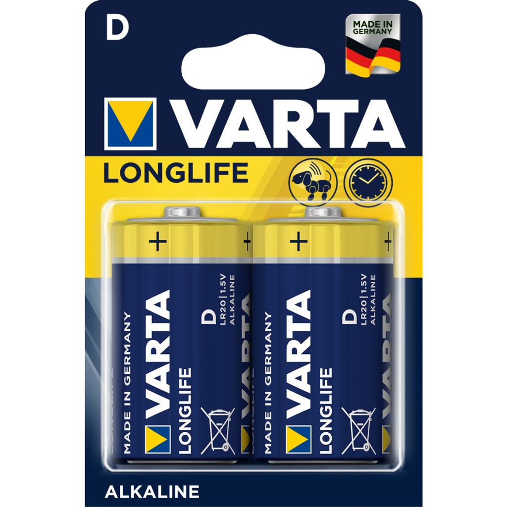Batterie LONGLIFE Mono 2-er Blister D Varta Produktbild 