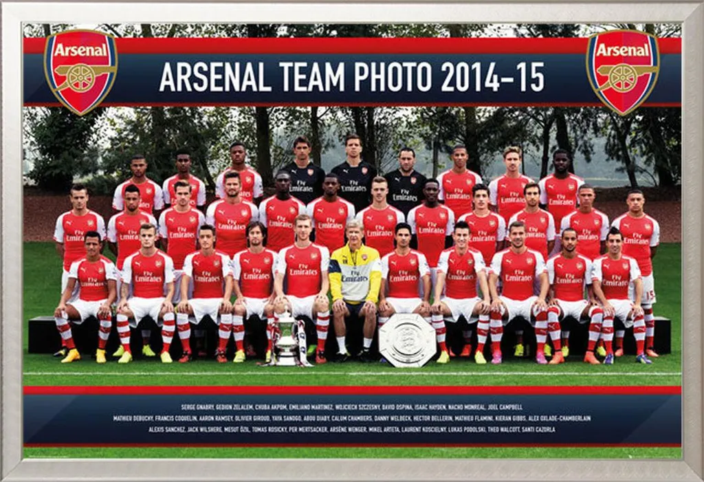 Cornice Shinsuke® Argento con Poster Arsenal 14/15 - Qualità Artigiana