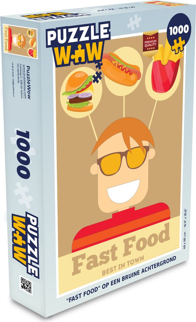 MuchoWow Puzzle 1000 Teile Hamburger - Fast Food - Vintage - Mancave - Das Beste der Stadt - Spielzeug - Alt und Jung - Spiele - Puzzeln