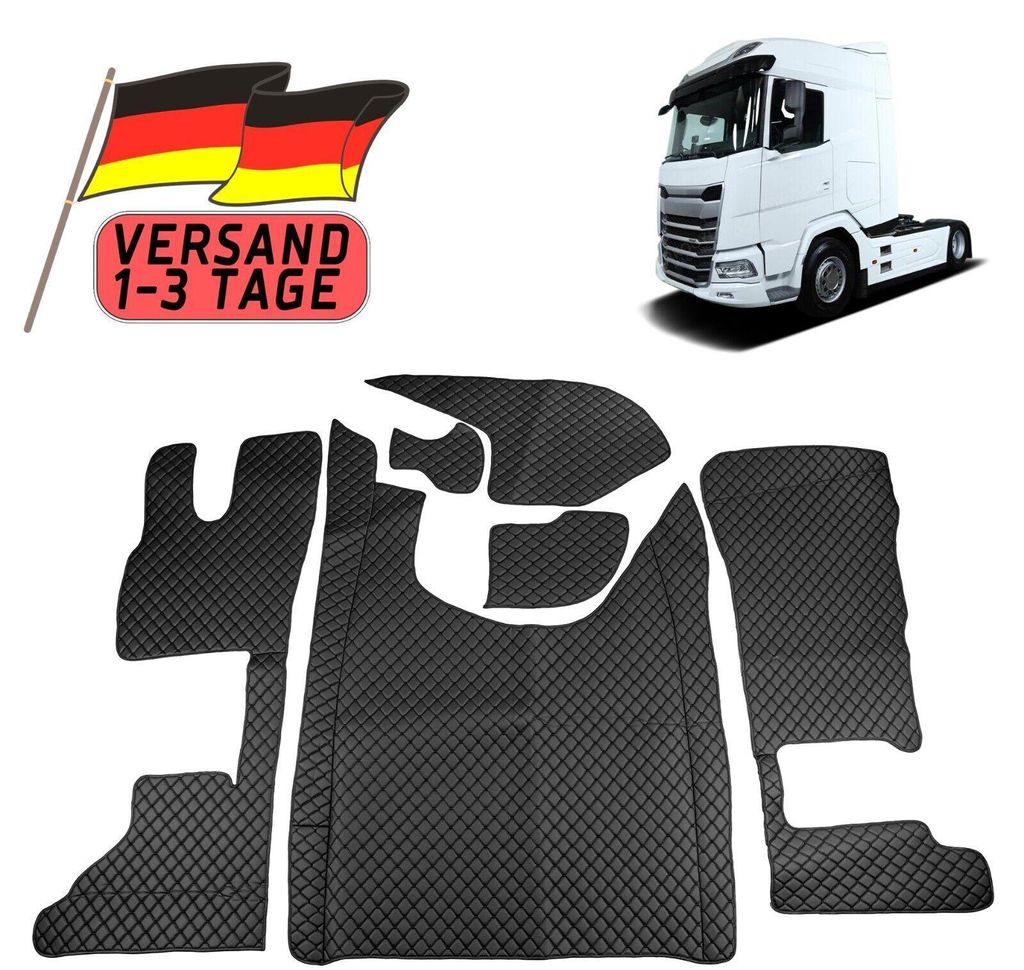 Tappetini LUX per camion DAF XG XG+ Pelle ecologica NERO Immagine del prodotto 