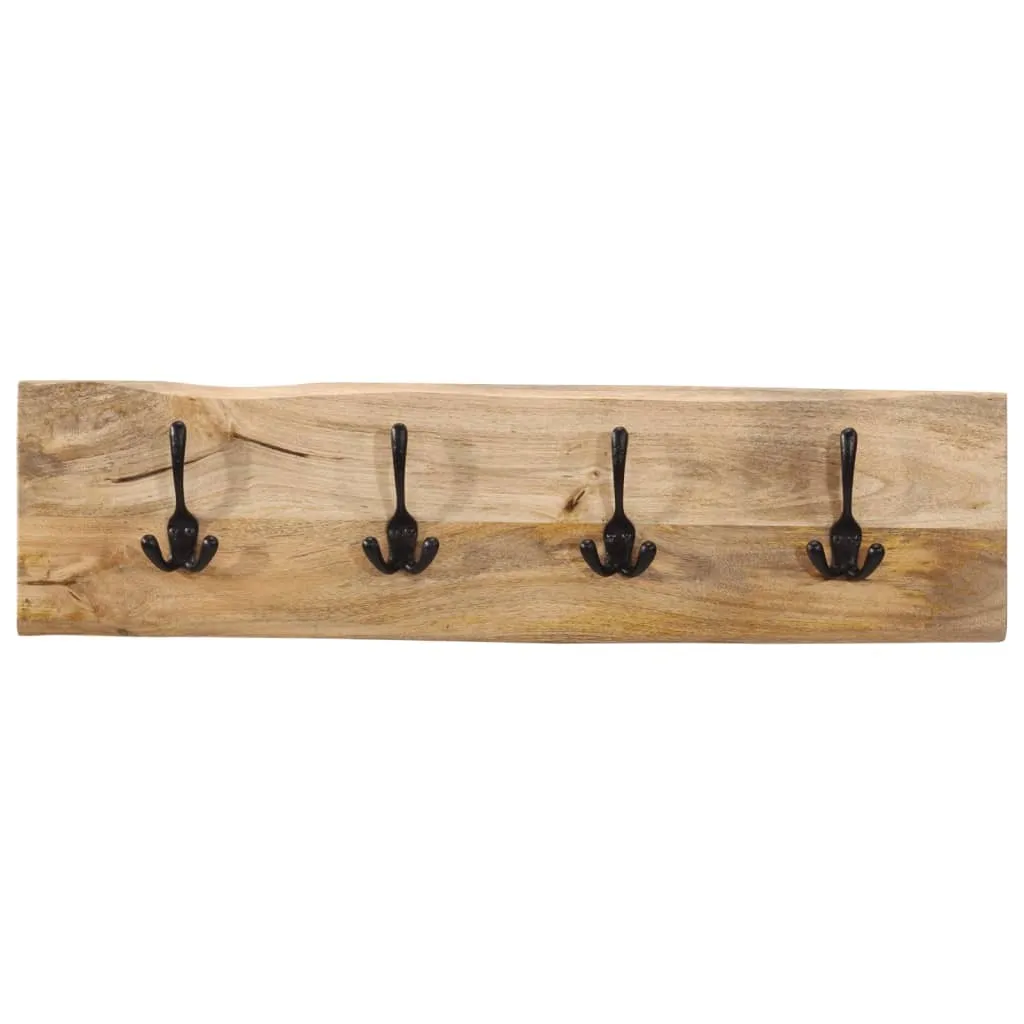 Appendiabiti Muro 4 Posti Legno Mango e Metallo - Design Industriale - 2