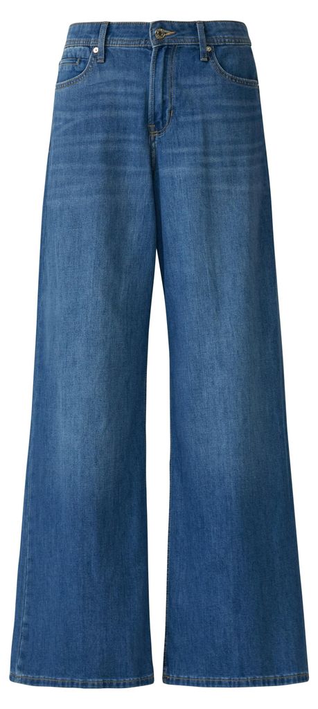 s.Oliver Damen Jeans hochgeschnitten Regular Fit mit Wide-Leg-Silhouette und 5-Pocket-Design