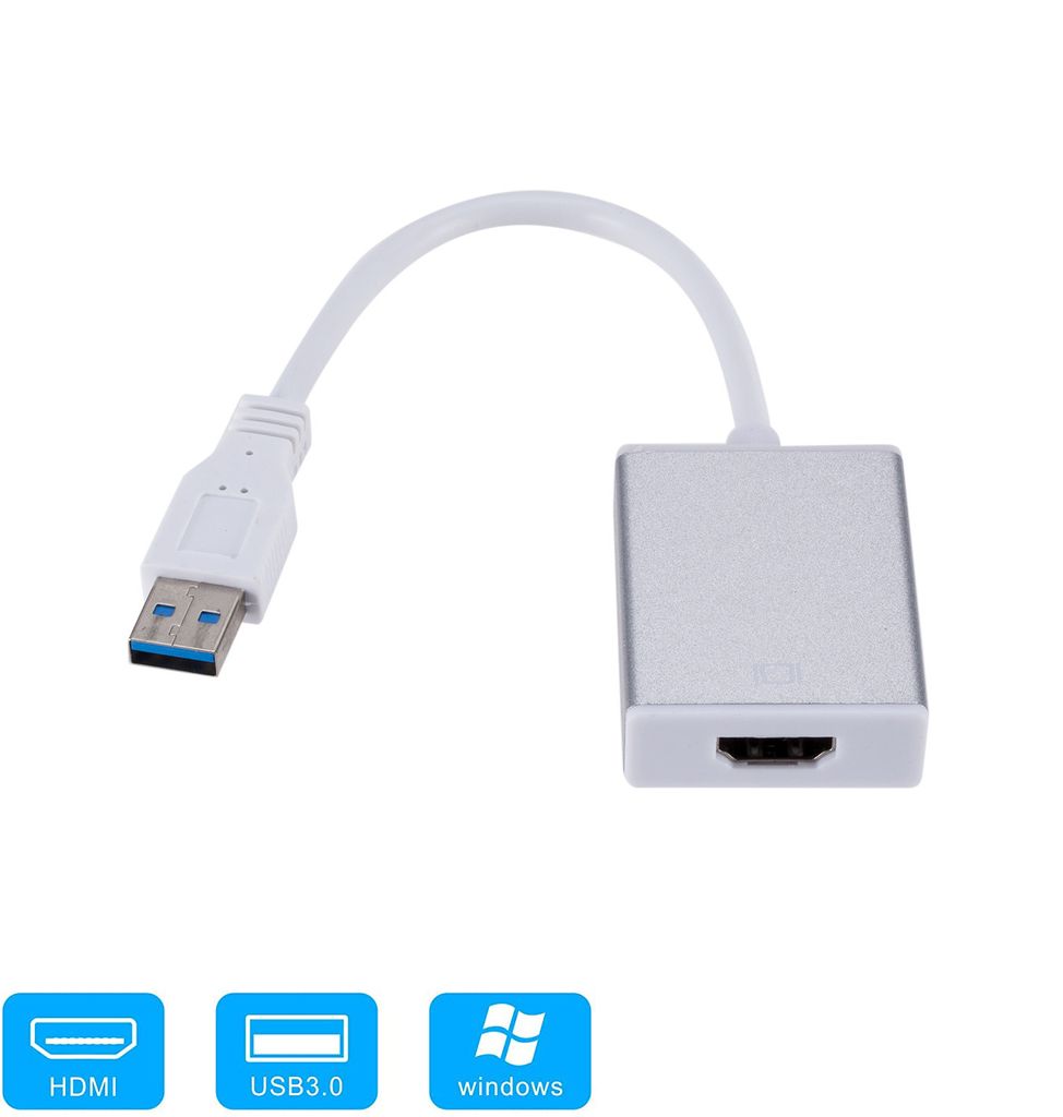 USB 3.0 zu HDMI VGA 1080P Adapter Converter für Windows 7/8/10 PC TV DE 