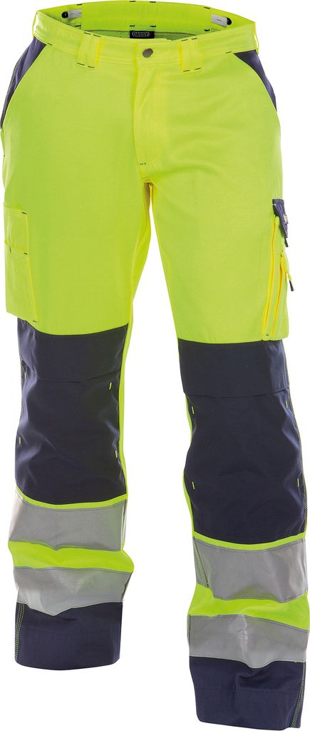 DASSY Buffalo Warnschutzhose mit Kniepolstertaschen NEONGELB/DUNKELBLAU Gr.42 Länge: STANDARD
