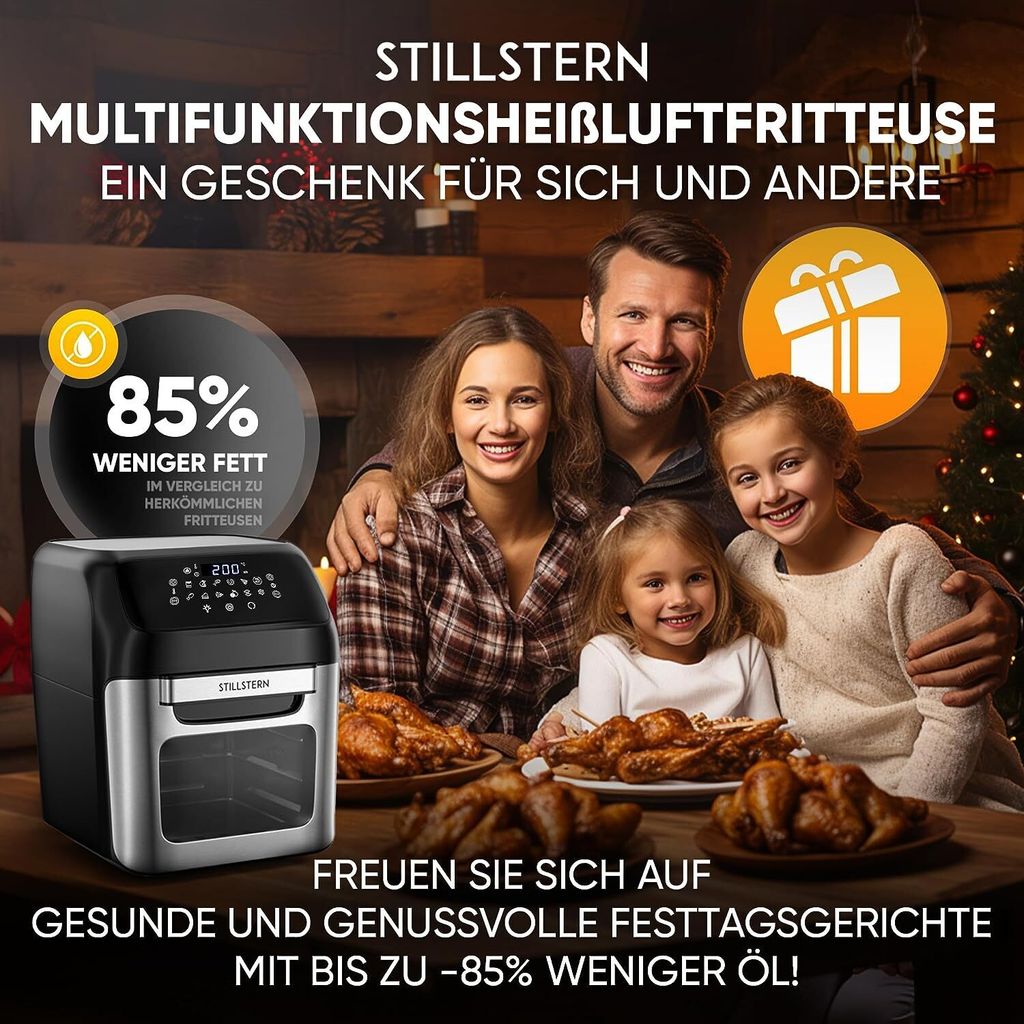 Stillstern Heißluftfritteuse 12L mit LED-Touchscreen, XXL Produktbild 10