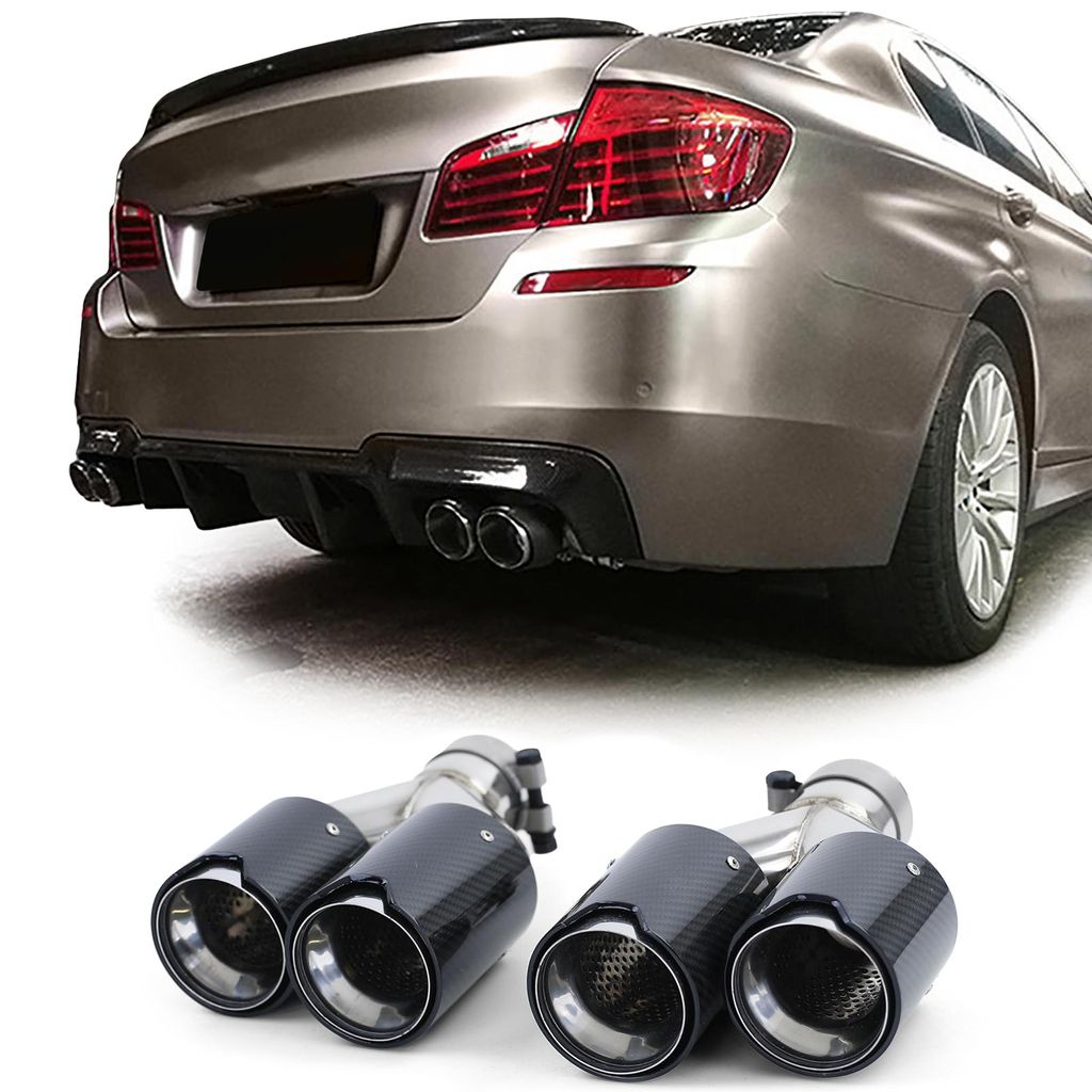 Auspuff Endrohr Sport Optik Carbon Schwarz Universal für diverse BMW Modelle
