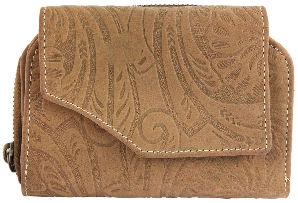 Akzent Wild Echt Leder Geldbörse mit Blumenprint
