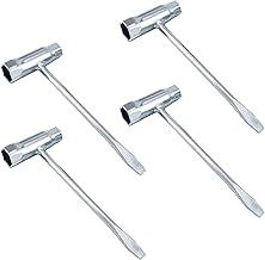 Bcuuozeeing 4 pezzi Chiave combinata, chiave per motosega, Motorsägenschlüssel, 160 mm x 68 mm Chiave per candele, chiave a T, chiavi combinate per motosega, decespugliatore, tosaerba
