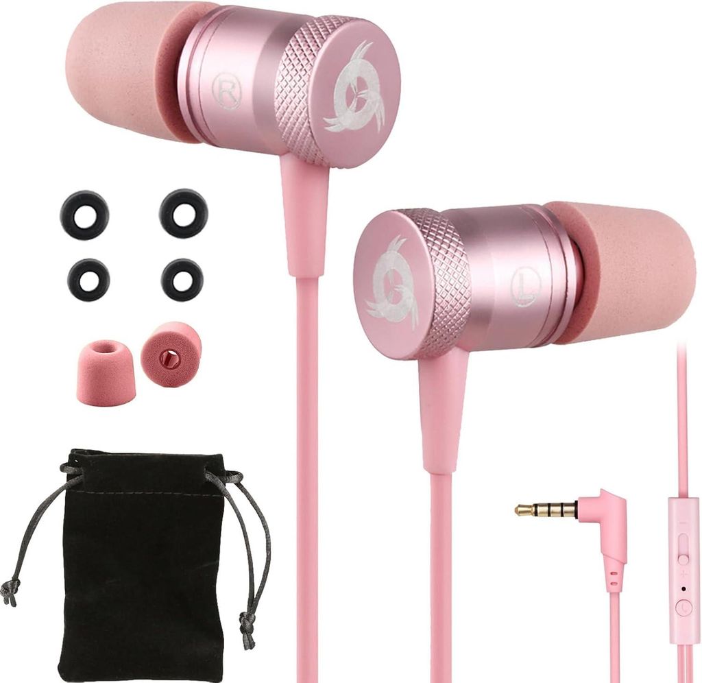 KLIM Fusion In-Ear Kopfhörer mit Mikrofon, Memory Foam, 3.5 mm Klinke, Geräuschisolierung, Gaming & Sport geeignet