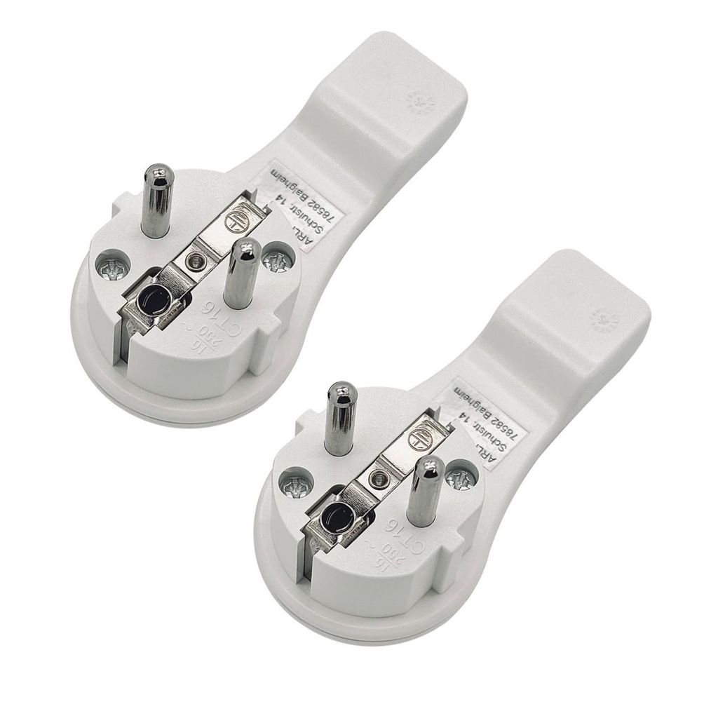2x ARLI Schutzkontakt Winkelstecker weiß – extra flach mit Produktbild 