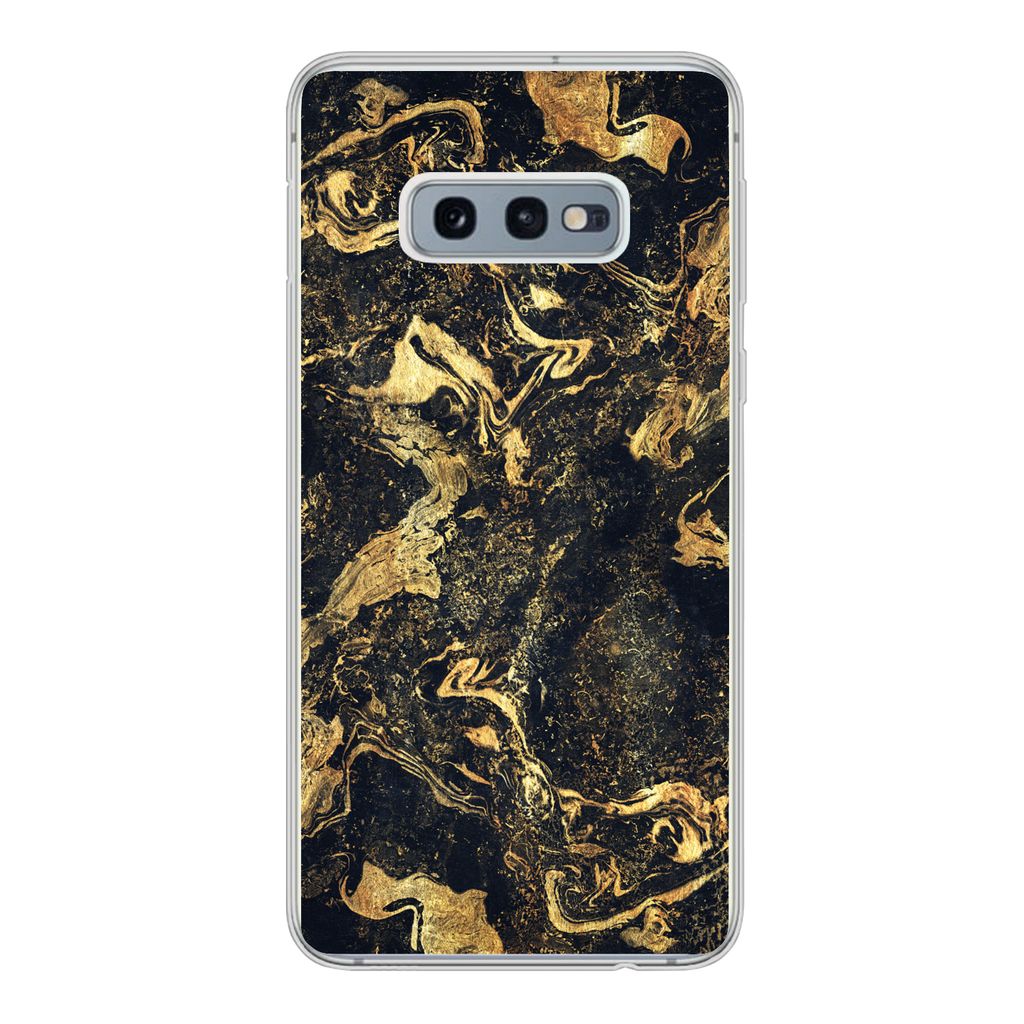 MuchoWow Handyhülle Schutzhülle Hülle für Samsung Galaxy S10e Marmor - Luxus - Gold Silikon Softcase Handy Hülle - Handy