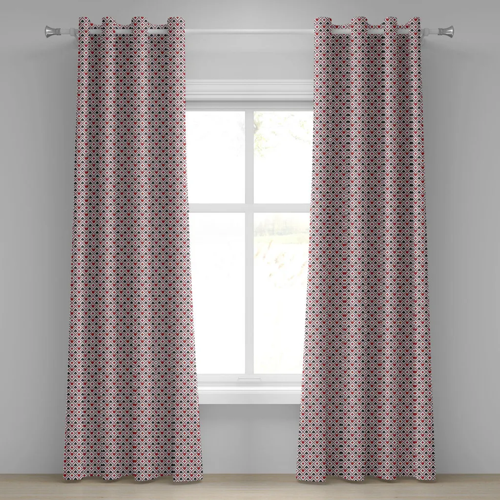 Set 2 Tende ABAKUHAUS 280x245cm | Tema Casinò Nero Rosso