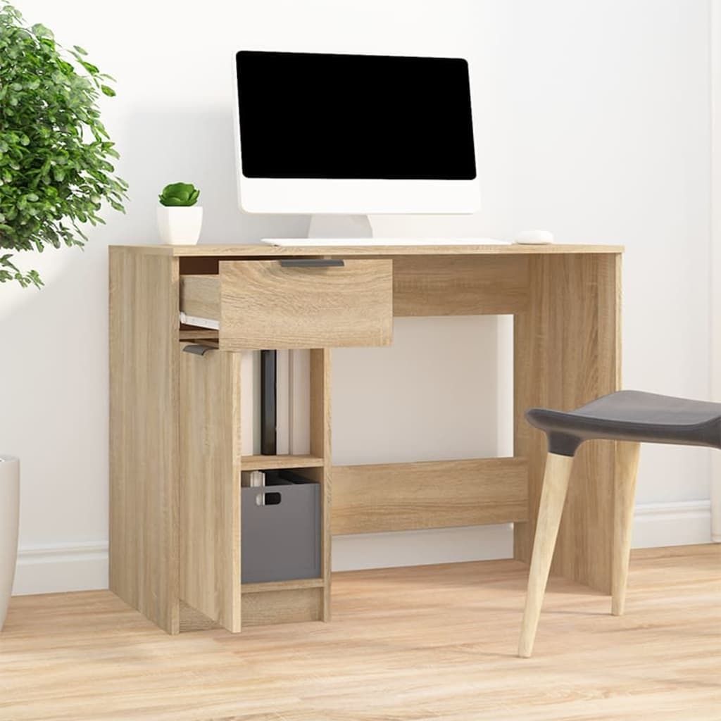 "im Sonderangebot"Schreibtisch/Büro-Möbel - CLORIS - Computertisch moderner - Sonoma-Eiche 100x50x75 cm Holzwerkstoff - NeuMöbel7826399